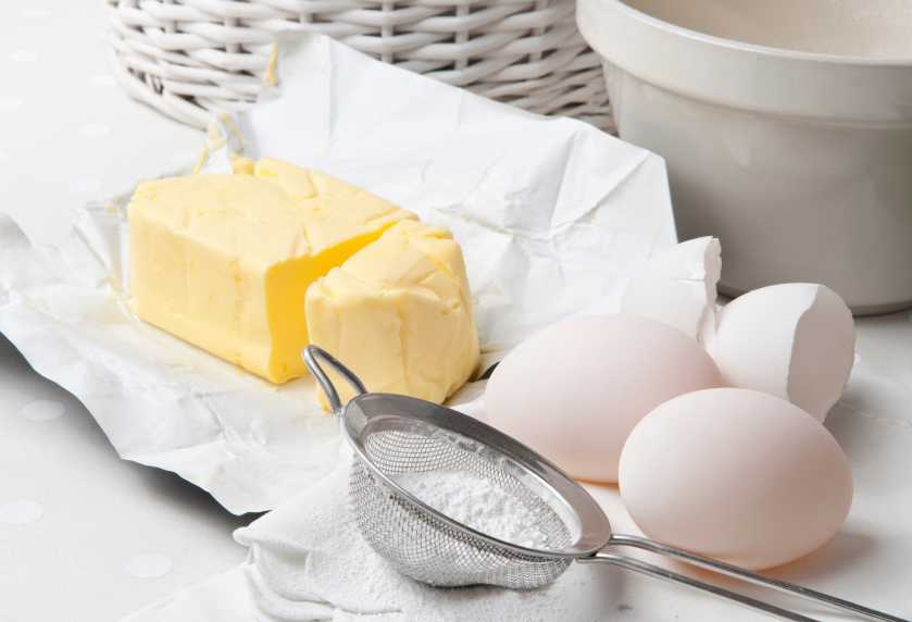 How do you convert shortening amounts to butter amounts in a recipe?