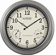 La Crosse Technology WT-3181P Outdoor Atomic Wall Clock with Temperature/Humidity
