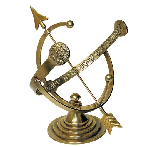 Rome RM1334 12-inch polished brass armillary sundial