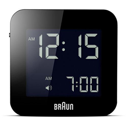 Braun BNC008 digital travel alarm clock, black