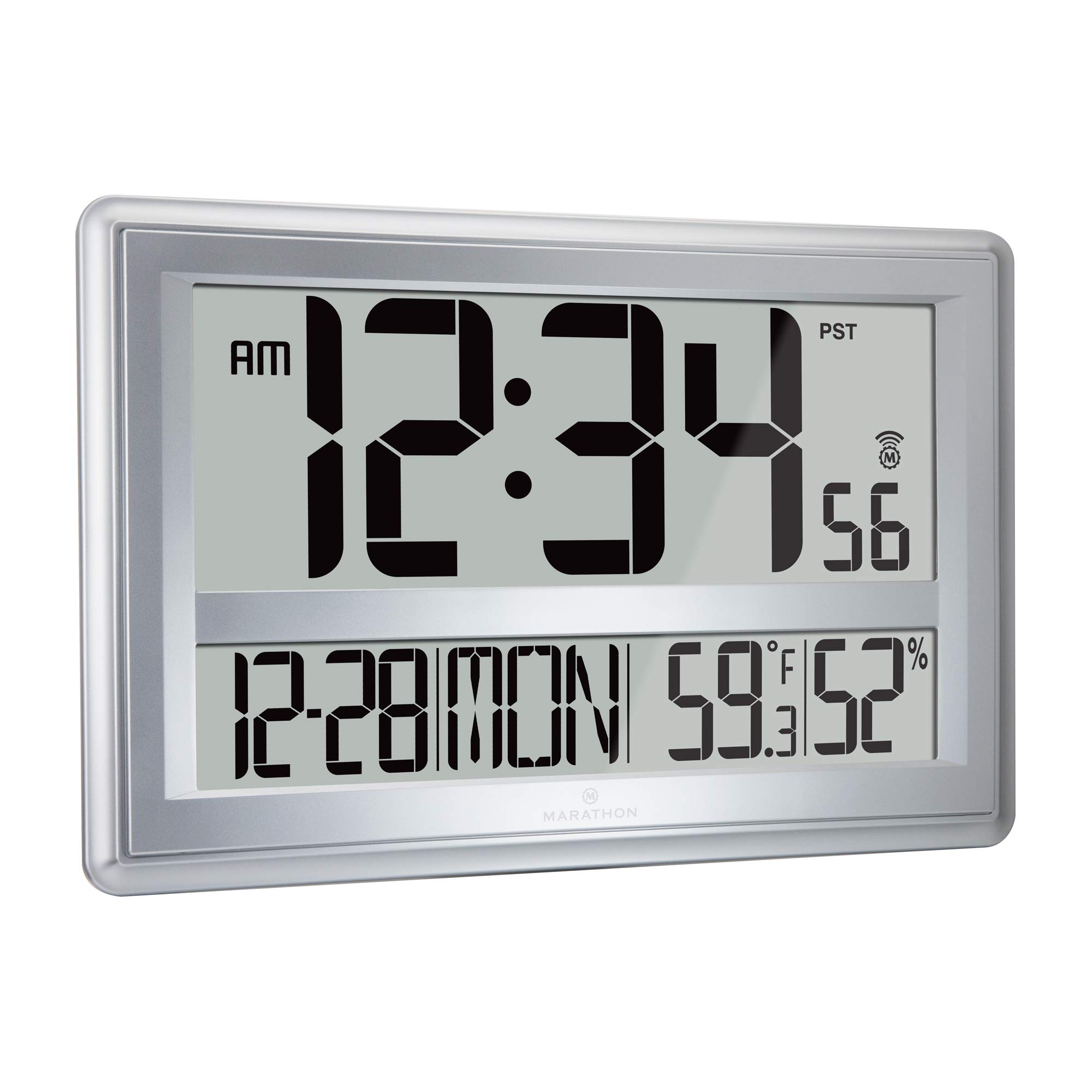 Marathon Jumbo Atomic Wall Clock with Table Stand